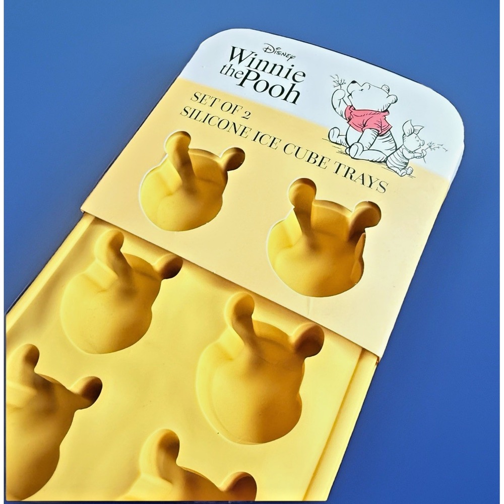 Disney Winnie the Pooh‎ Silicone Ice Cube Trays Set of 2 Yellow Bear Candy Molds